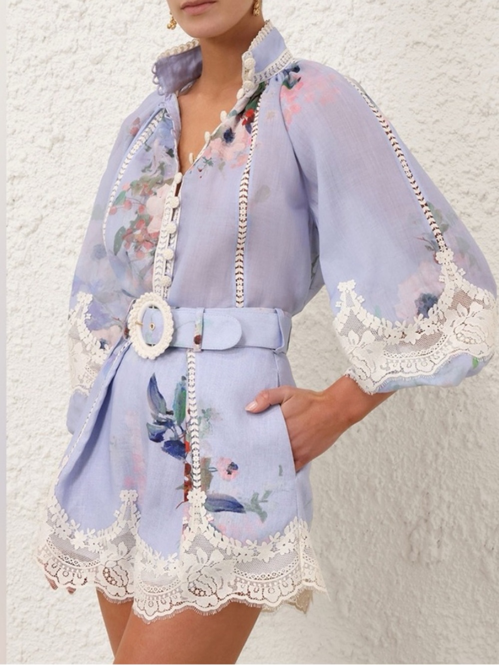Zimmermann Everley Lace Trim Blouse Size0 - Picture 2 of 5